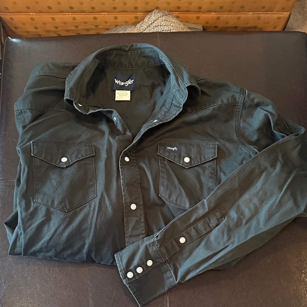 NWOT Wrangler Dark Forest Green Shirt Jacket size Large Tall